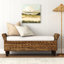Calne Upholstered Wicker Bench