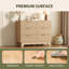 Ensemble de mobilier de chambre à coucher: lit plateforme tapissier en molleton avec commode cannelée Teddy-40013877-40701122