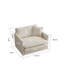 2 fauteuils d'appoint, revêtement en chenille beige, base en bois massif, sièges latéraux confortables avec coussin de 2, structure, siège
