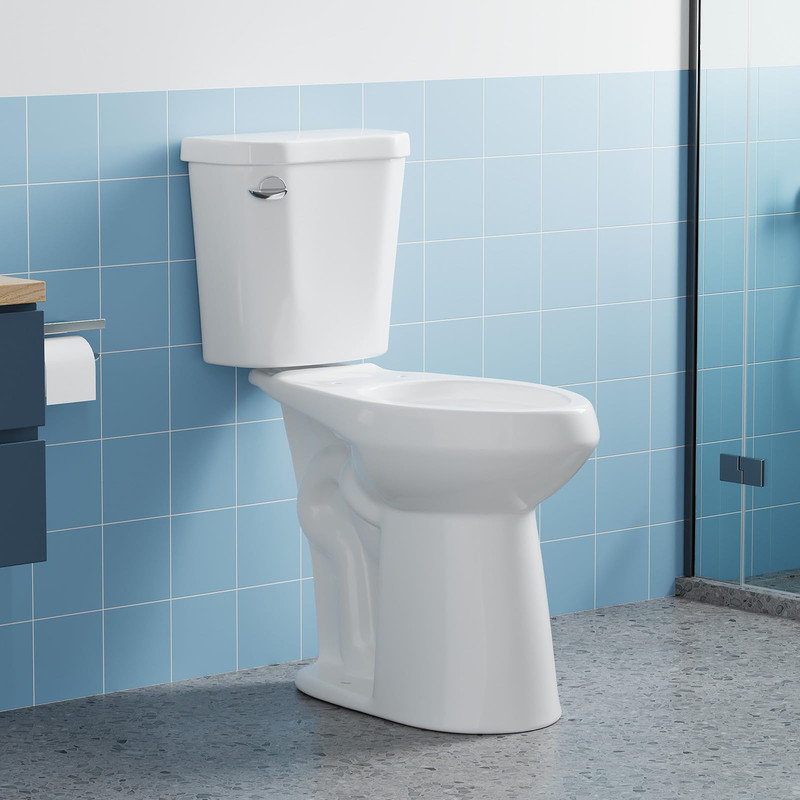 21" Elongated Toilet, Two-Piece, Side Flush Button, Soft-Close Seat, Comfort Height, 12" Rough-In