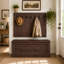 Banc de rangement Clovia 47,4 po en bois, coffre à couvercle rabattable pour entrée, chambre, salon-693743444