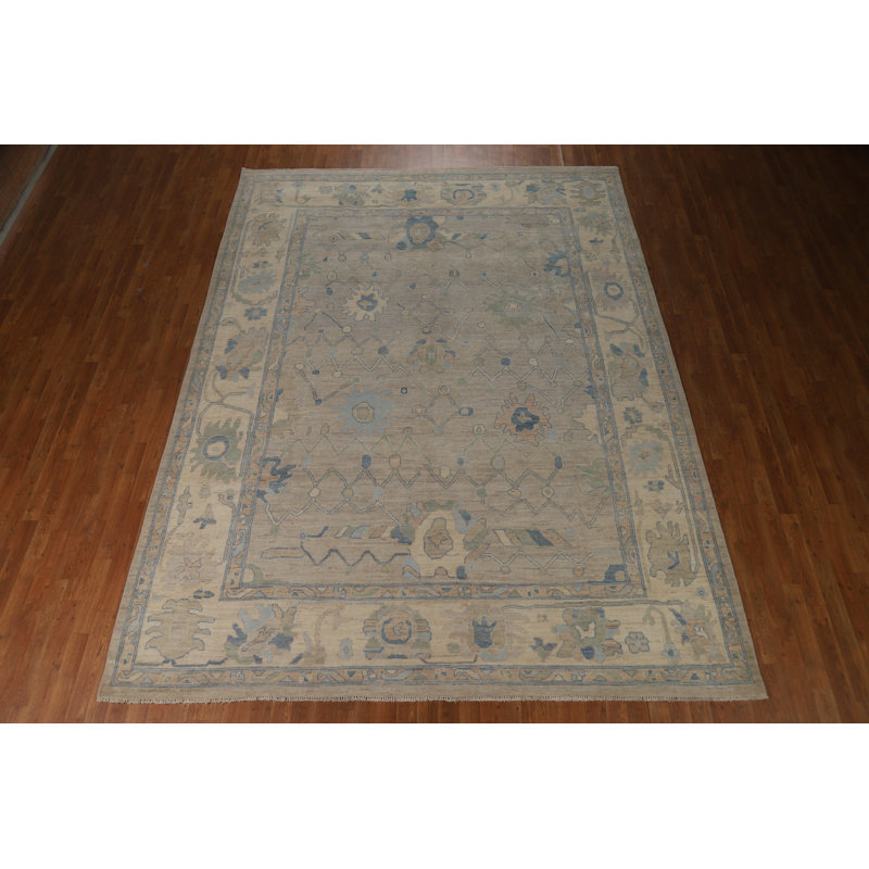 Vegetable Dye Wool Oushak Turkish Area Rug 9x12