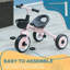 Tricycle pour enfants de 2 à 5 ans avec siège réglable, vélo pour tout-petits pour enfants avec panier, sonnette, poignées de guidon-125900837