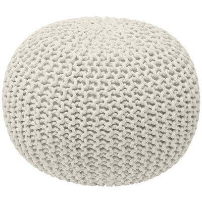 100% Cotton Hand Knitted Pouf Ottoman