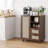 Rattan Buffet Cabinet With Adjustable Shelf, Sideboard With Drawers For Living Room, Kitchen, Entryway-446461573