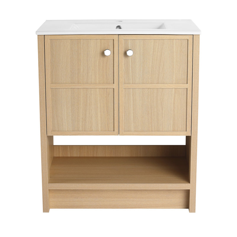 Meuble-lavabo autoportant de 30 po avec lavabo en céramique