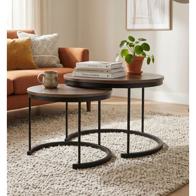 Lavish Home Small Round Nesting Coffee Tables