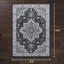 Tapis à motif floral gris anthracite Ames-1011871983