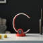 Lampe de table 13,25 "en forme de C moderne avec port USB / chargeur sans fil et gradateur tactile-1443517310