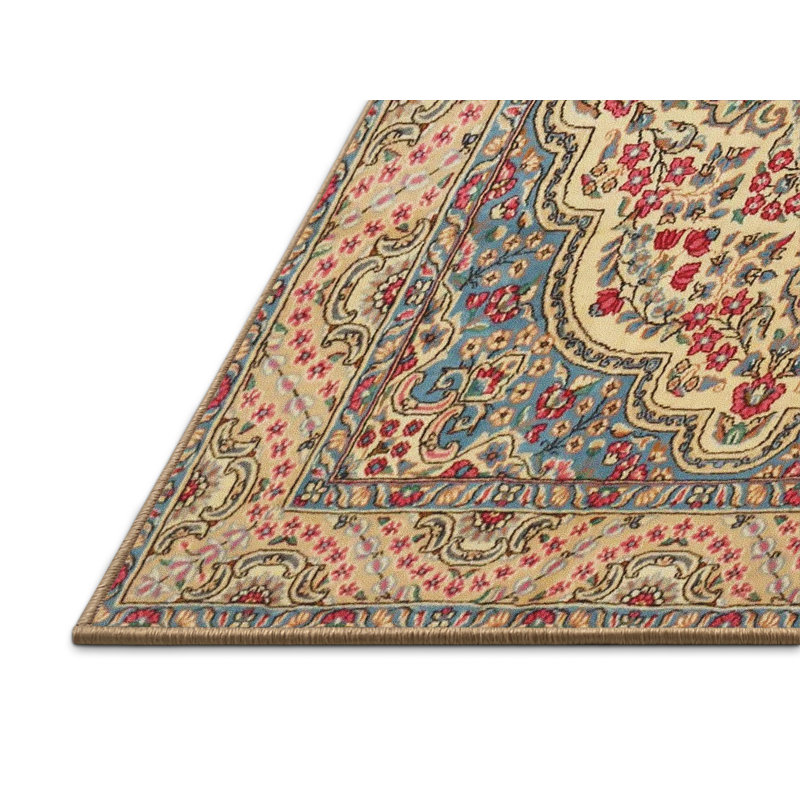 Tapis gris/brun/rouge clair traditionnel Klas, Rectangle 7 pi x 10 pi