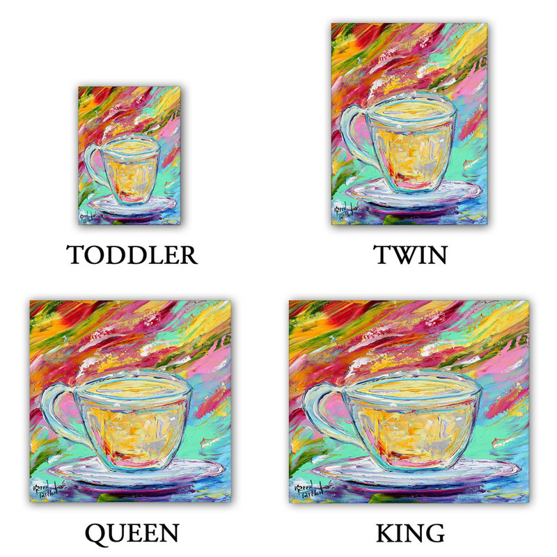  Housses de couette en microfibre Karen Tarlton Camomille Tea, Housse de couette pour très grand lit et 2 très