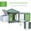Poulailler 75,19 po, système de ventilation, verrouillable pour cabane en bois de 30 po de largeur, toit en asphalte, blanc, long