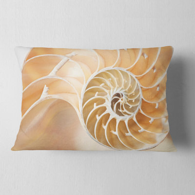 Brown Nautilus Shell Pattern - Abstract Printed Throw Pillow