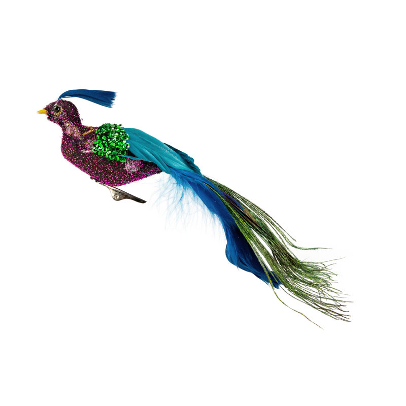 Ornement de Noël à paillettes 8 po, Mauve / Vert / Bleu