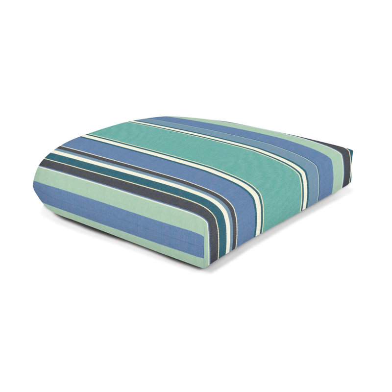 Coussin de chaise décontracté en osier pour l'extérieur, rayé résistant à la décoloration Sunbrella pour chaises de salle à manger et sièges en osier, l 19,5 po x P 19,5 po, épaisseur 2,5 po, réversible, Maxim Classic