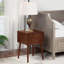 Table de chevet 2 tiroirs en bois, noyer foncé-290984623