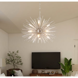 Fernandeo 12 Light Urchin Chandelier Astra Nickel Sputnik Ceiling Lamp