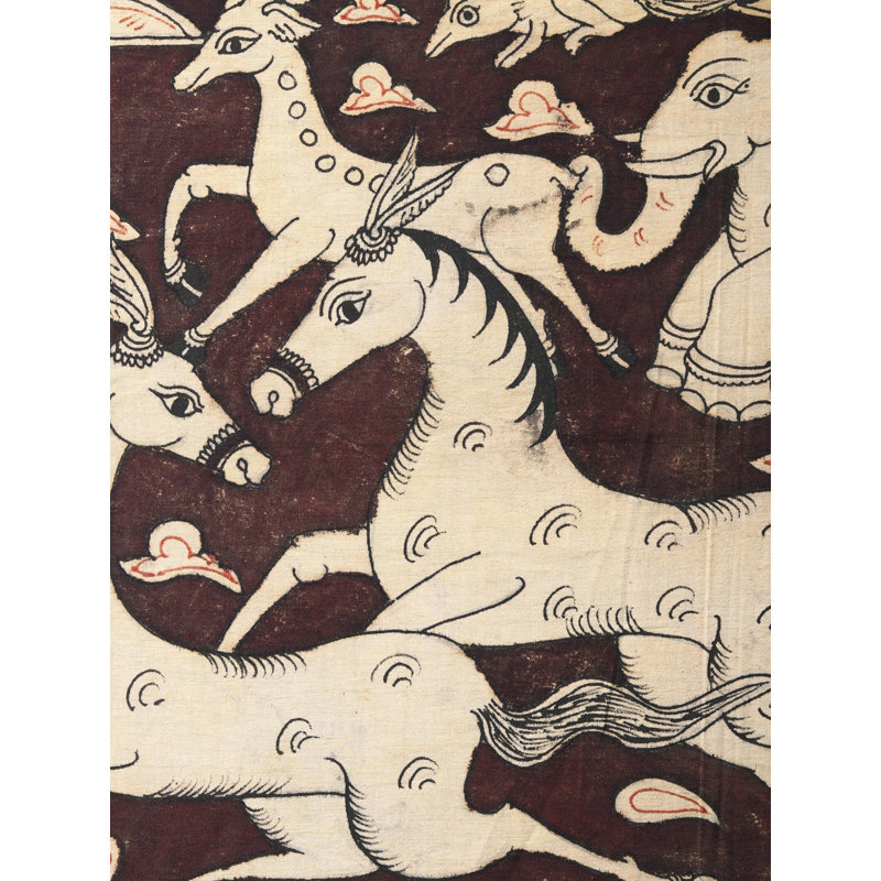 Un paysage de jungle | Kalamkari, peinture sur coton