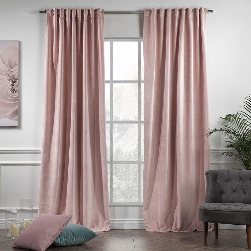 Panneau simple décoratif extra large en velours mat sur mesure, L 52 po x L 156 po, 77 RUDDY ROSE