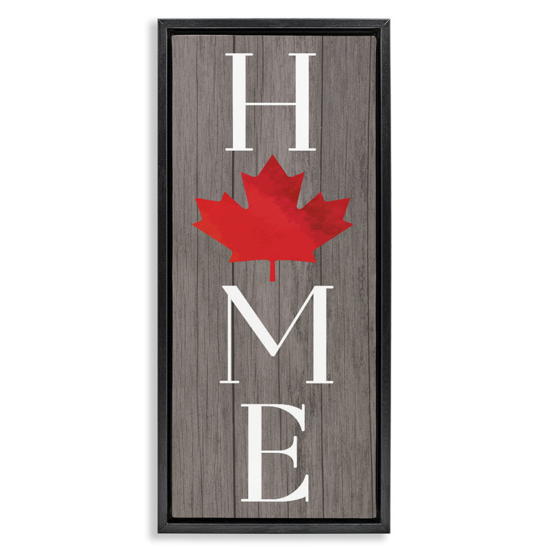 Rustic Maple Leaf Home Floating Frame, design by Lil' Rue, 25" H x 11" W, Jet Black Floater Frame