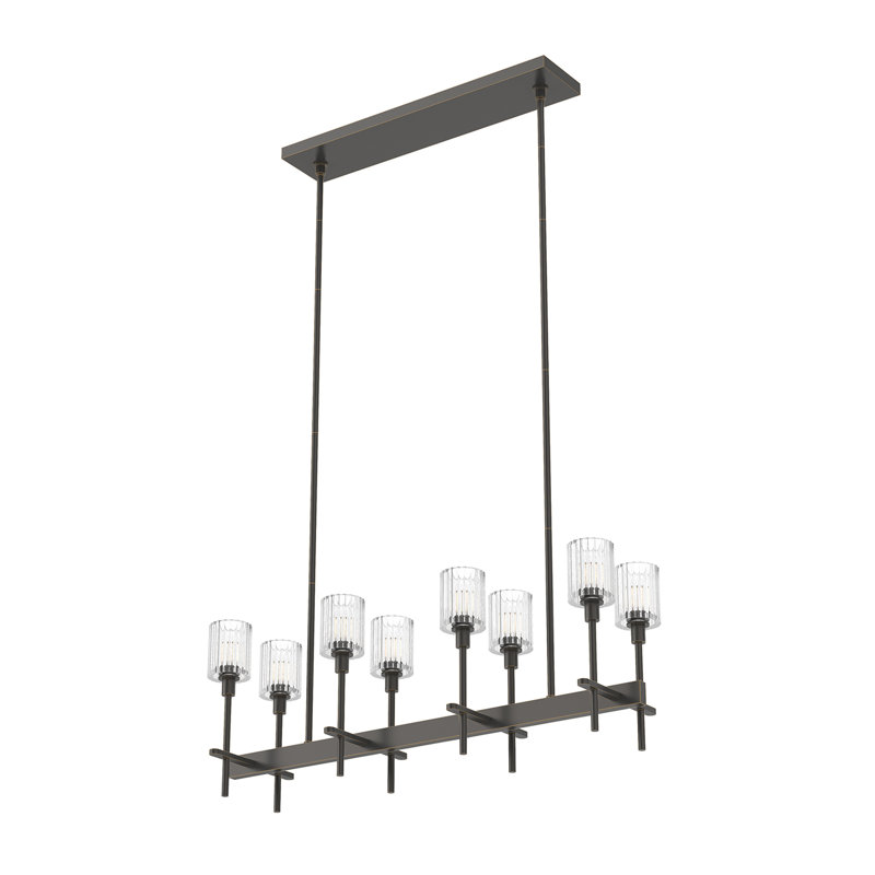 Salita 8 - Light Pendant, Urban Bronze, Ribbed Crystal