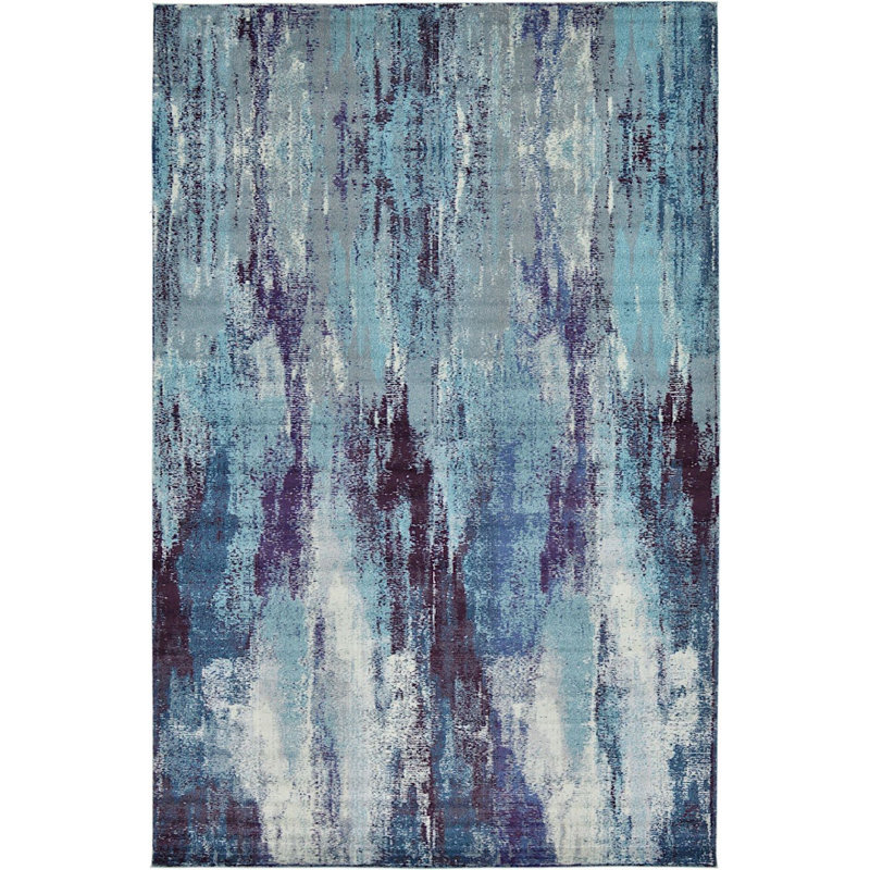 Tapis lagon géométrique Meadow, Rectangle 9 pi x 12 pi