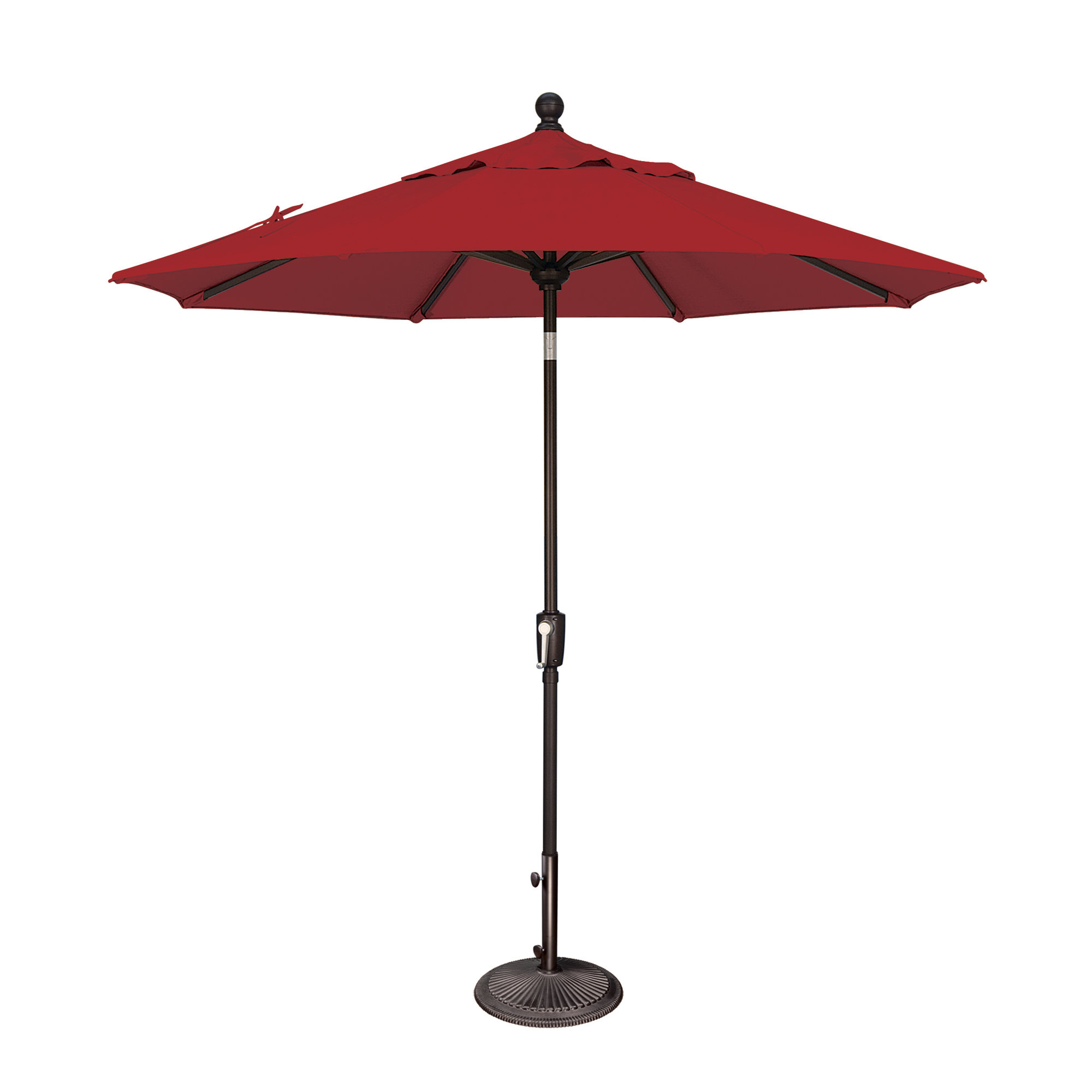 Launceston Market Umbrella, Really Red Solefin, Black, 96" H x 90" W x 90" D