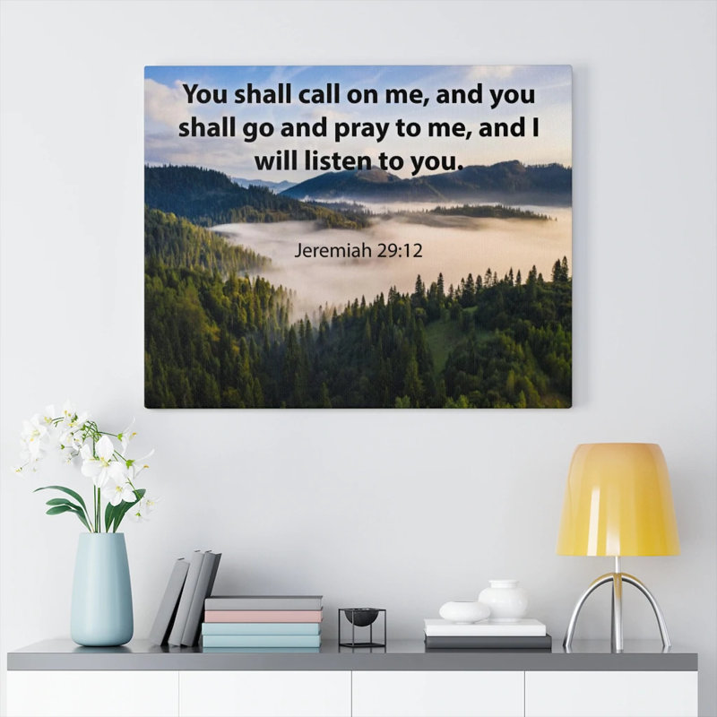 You Shall Call On Me Jeremiah 29:12 - Wrapped Canvas Print, 30cm H x 41cm W