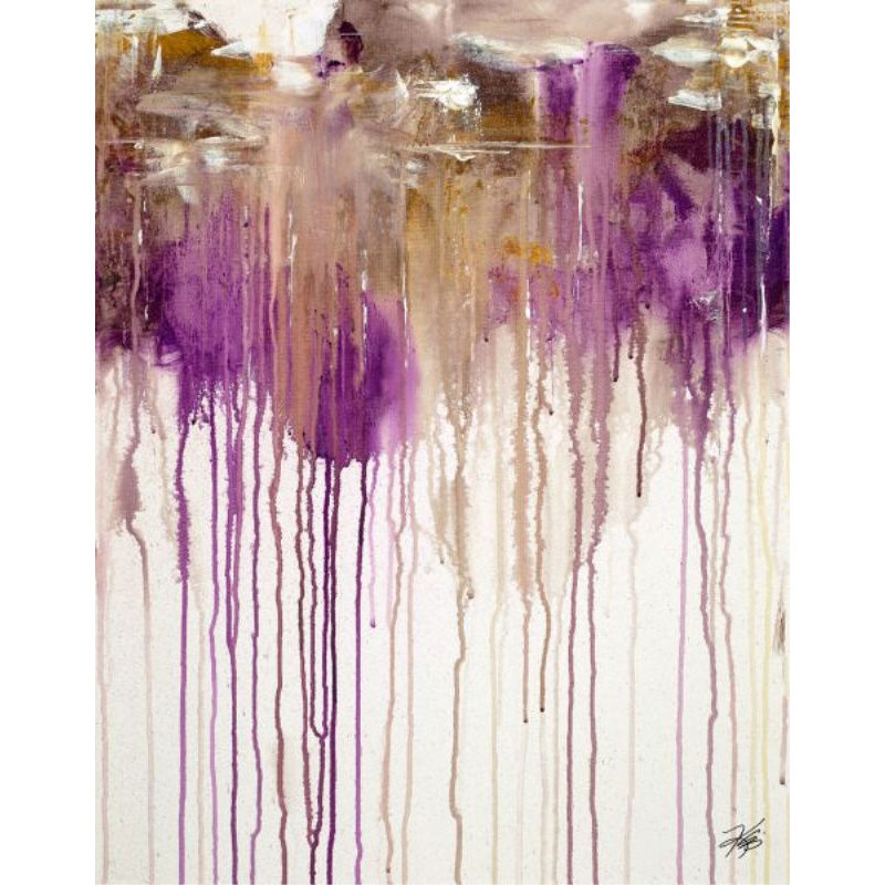 Lavender Dusk Painting by Kelli Ellis, Glass Coat, 51" H x 40" W x 1.5" D