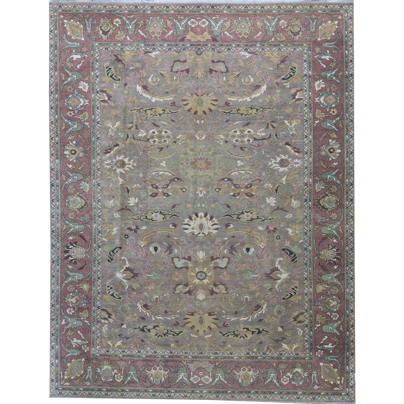 Tapis rouille et chameau de haute qualité noué à la main
