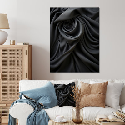 Silk Fractal Noir Curves III - Fractal Metal Wall Art Print