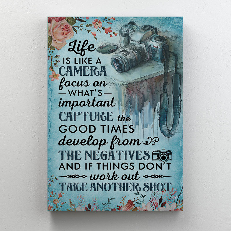 Une caméra - La vie est une caméra mise au point sur ce qui est important, capture The Good Times - 1 pièce, reproduction d'art graphique sur toile tendue