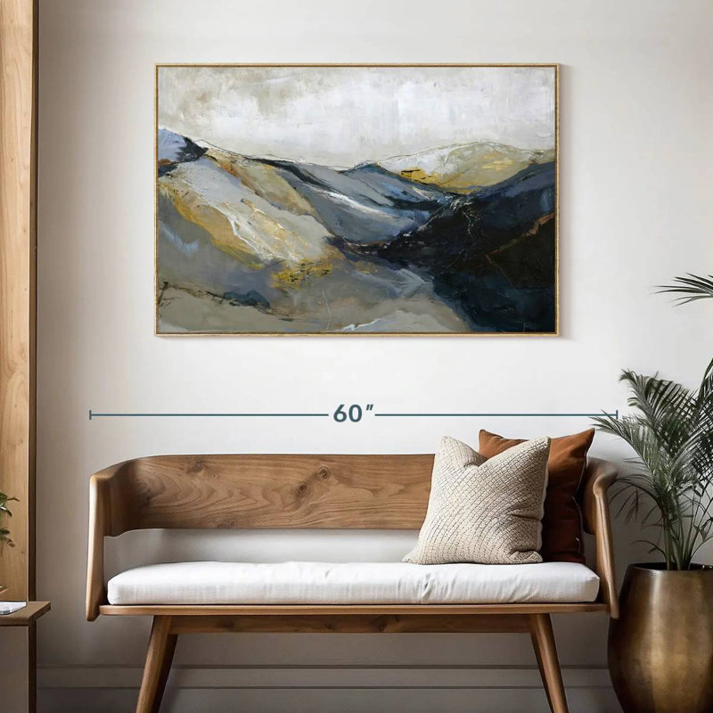 Out Line II, Cadre flottant en bois naturel, 46 po x 31 po