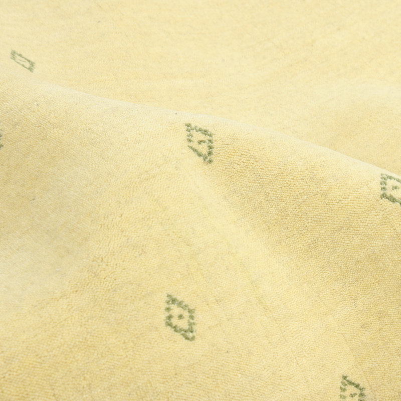 Simi Hand Knotted Cotton/Wool Southwestern Area Rug, Yellow, Rectangle 8' x 10'
