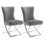 Chaise parsons rembourrée en velours capitonné Chary-216153789