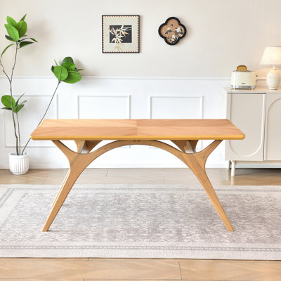 Mid Century Modern Solid Wood Dining Table
