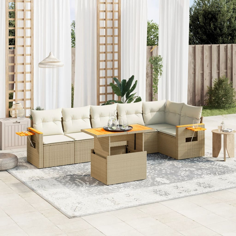 Ensemble de canapé de jardin Vidaxl beige