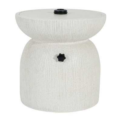 Base de parasol de table d'appoint pour l'extérieur avec motif de sable, finition marbre blanc
