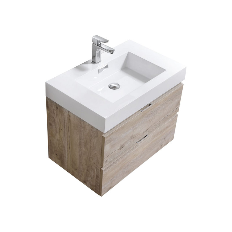 Royka 29.5'' Single Bathroom Vanity with Acrylic Top, Natural