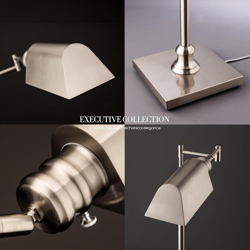 "Atayal Arcadia - Pharmacy Floor Lamp, Full Range Dimming, Swing Arm Task Lamp, E26 Socket, Bulb Replaceable, Adjustable Height 47” To 55”, 360° Rotatable Shade, All-Metal Design, (Bulb Not Included.) "