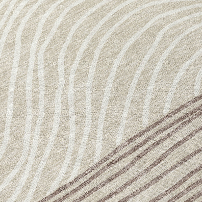 Machine Washable Indoor/Outdoor Buster ACN2350 Stripes Rug, Rectangle 8' x 10'