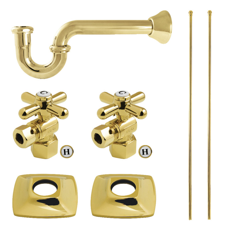 Kingston Brass Gehry Modern Plumbing Sink Trim Kit With P-Trap, Polished Chrome