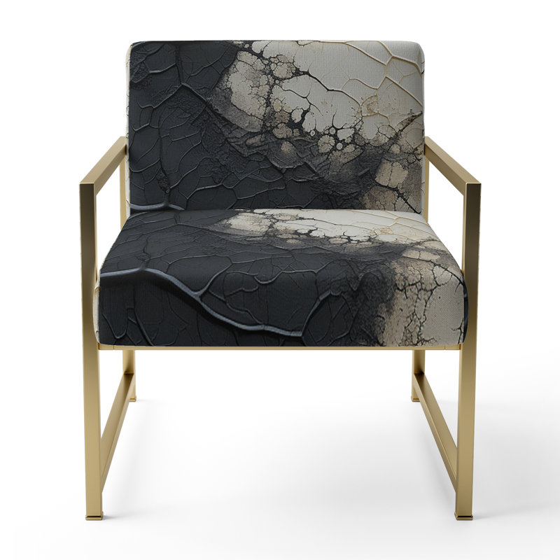 Abstract Split - Chaise d'appoint rembourrée abstraite, Doré