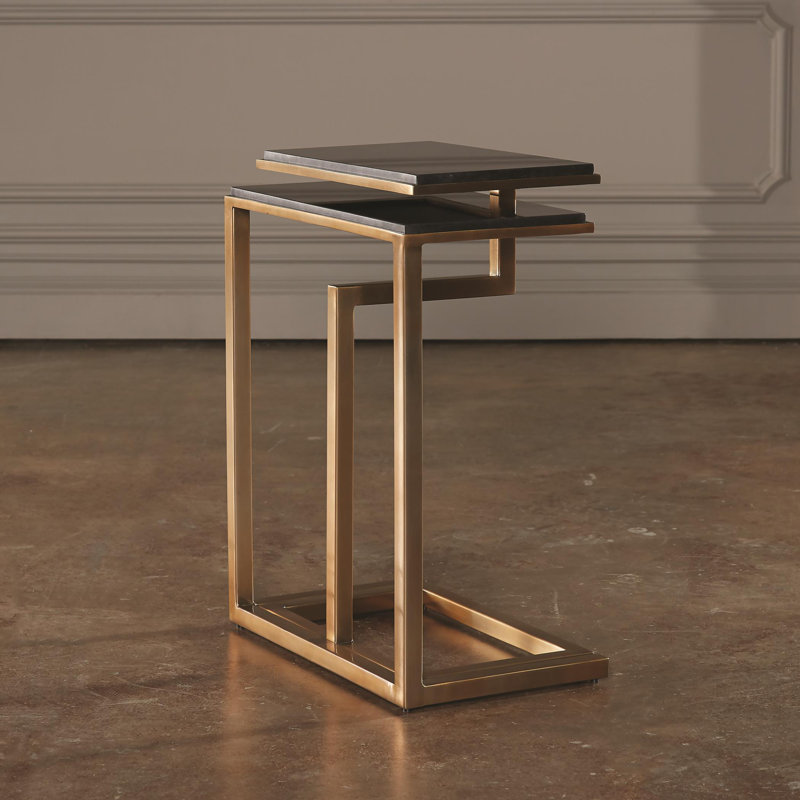 Marble Top Nesting Tables, Brass