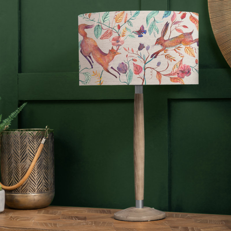 Leaping Into The Fauna Solid Wood Table Lamp