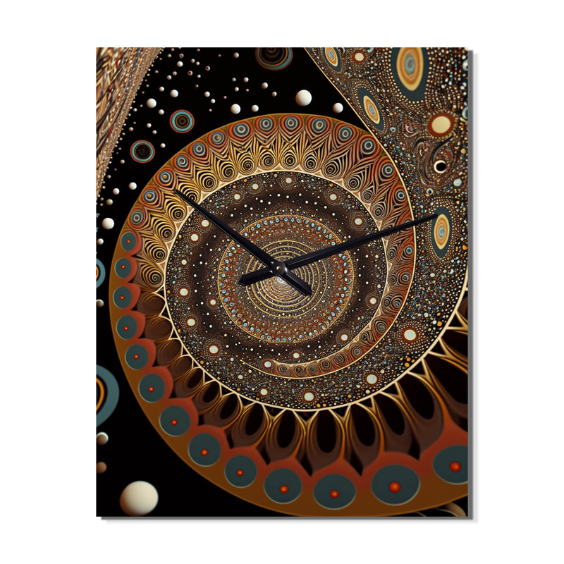 Horloge murale rétro en spirale rétro en terre cuite rétro V, H 40 po x l 30 po x P 1 po