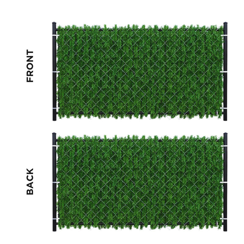 6 pi H x 2 po l lattes de haie en PVC de qualité supérieure pour clôture grillagée (paquet de 82) avec couverture d'intimité 92% feuilles de conifère ultra-denses