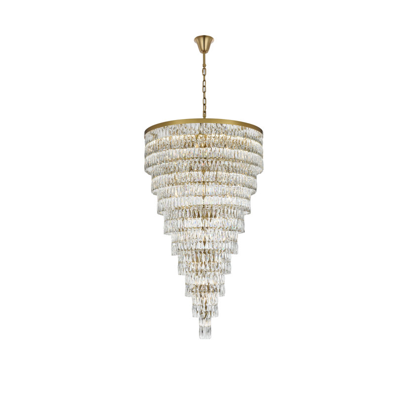 Iva 41 inch Rectangular Chandelier, Satin Gold