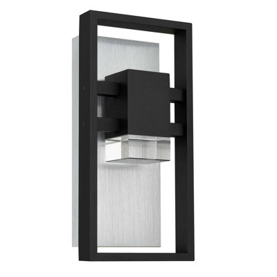 Applique murale à DEL Mars avec détails en cristal transparent, plaque arrière en aluminium brossé, sélectionnable 3-CCT, à intensité variable, conforme à la norme ADA