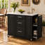 Îlot de cuisine Kavrell 50,7 po avec abattant, chariot de cuisine roulant avec armoire à poubelle inclinable, organisateur coulissant à 2 niveaux, 2 tiroirs, armoire de rangement et roues verrouillables-703975098